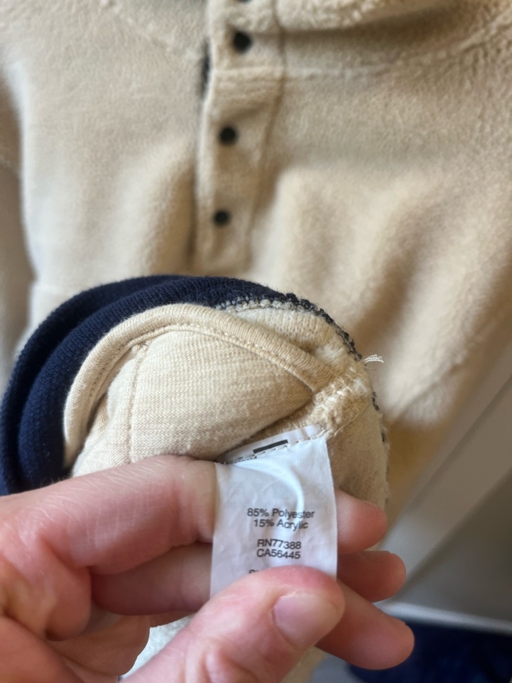 J. Crew Fleece Sherpa Cream Neutral Nordic Pullon Fisherman Sweater XL - Picture 4 of 7